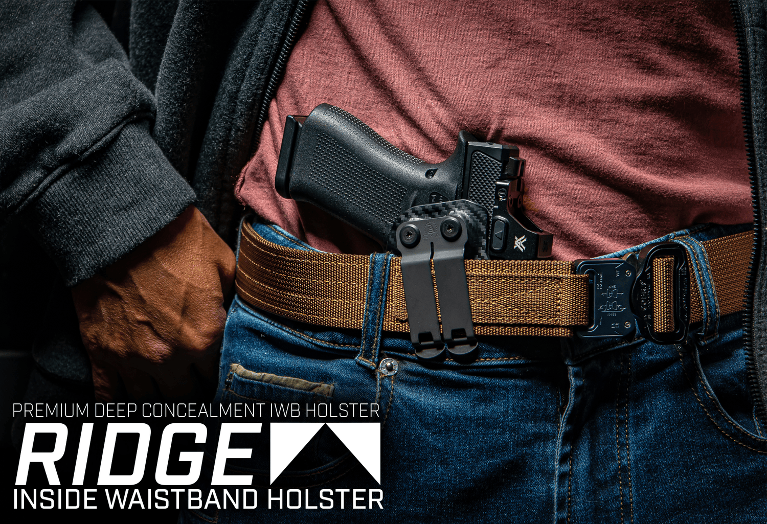 ridge iwb holster on tan belt
