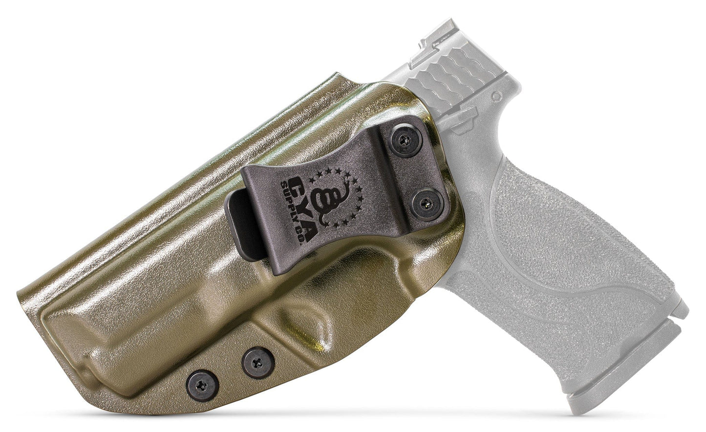CYA Supply Co. Base IWB Full Size 4.25" Holster in Flat Dark Earth color on a Smith & Wesson M&P M2.0