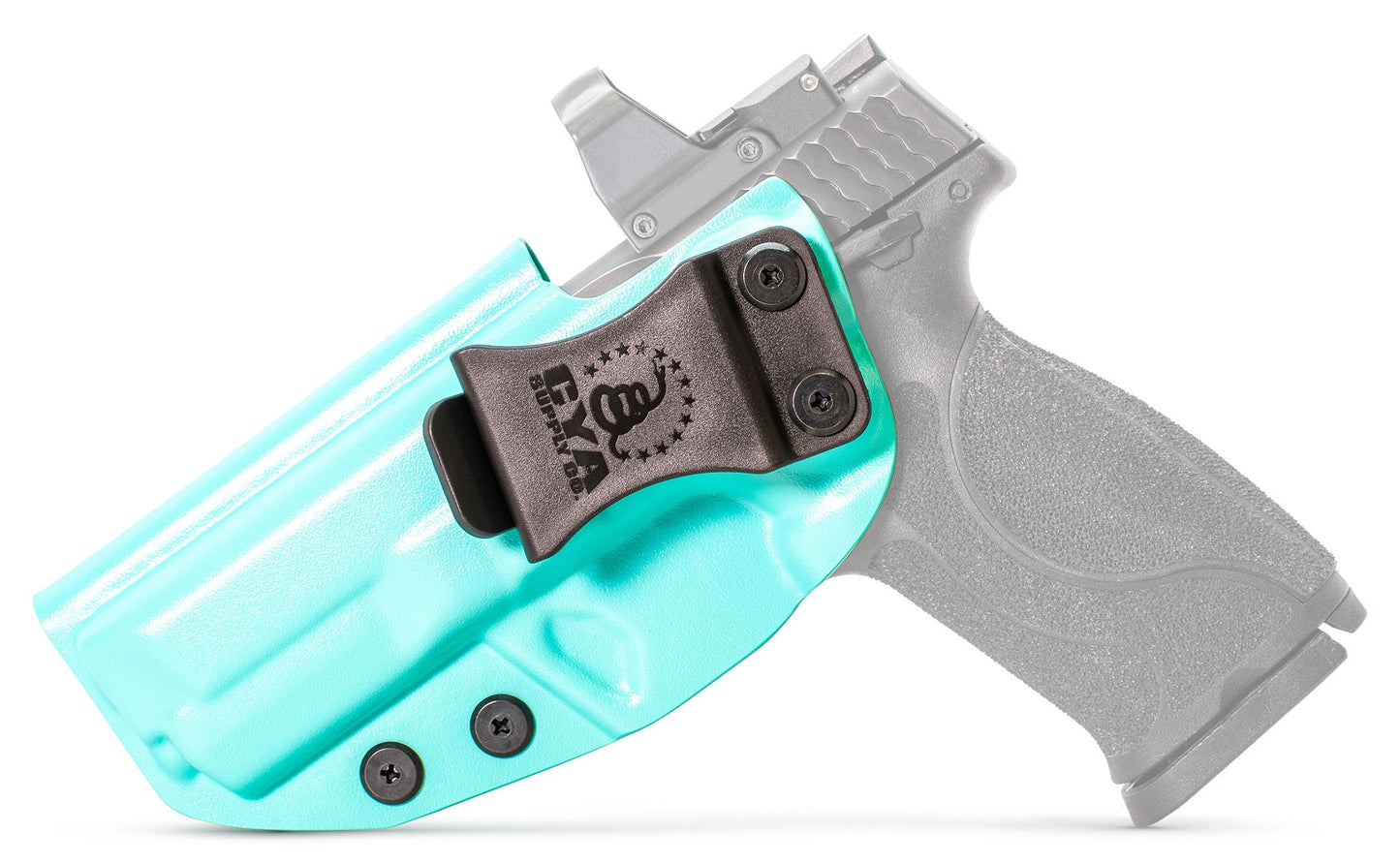 CYA Supply Co. Base IWB Full Size 4.25" Holster in Teal Blue color on a Smith & Wesson M&P M2.0