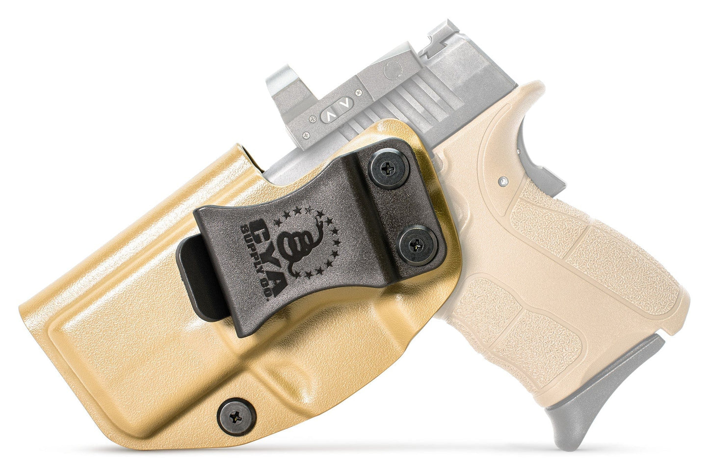 CYA Base IWB Full Size 3.3" Holster in Flat Dark Earth color on a Springfield XD-S