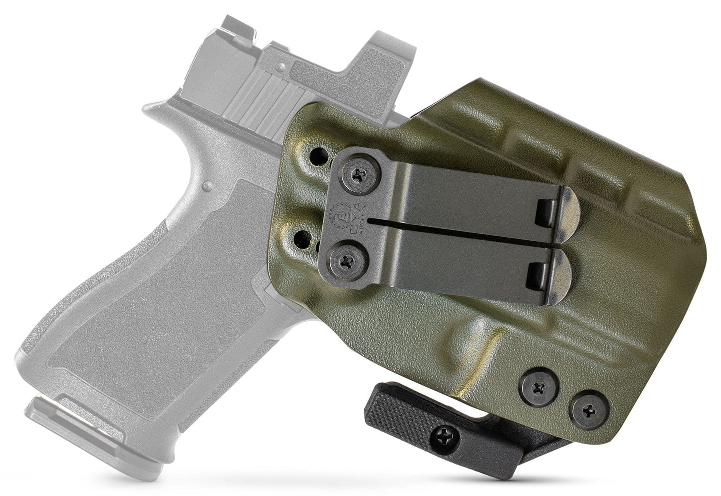 CYA od green Base IWB holster with a black belt clip on a black psa micro dagger c1 handgun