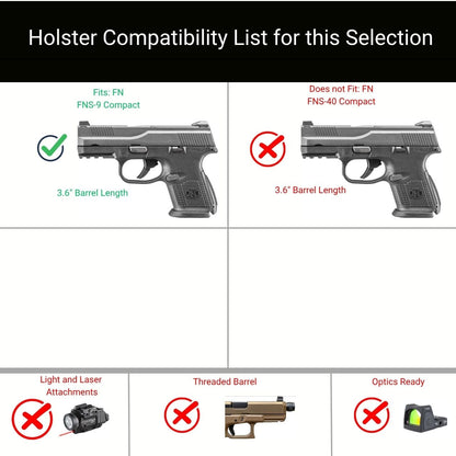 FN FNS - 9 Compact IWB Holster | BASE IWB CYA Supply Co.