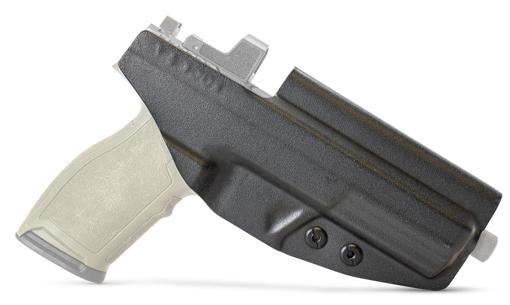 CYA black Base IWB holster on a olive green psa 57 rock handgun