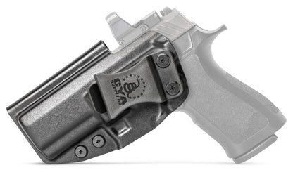 CYA XCarry Holster in black with a black clip on a black Sig Sauer P320
