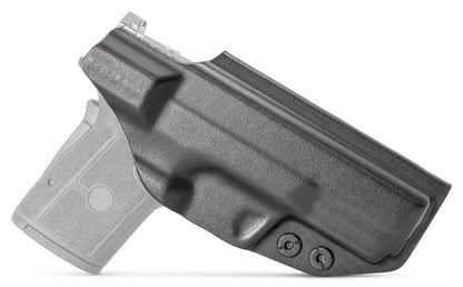 CYA base IWB Holster in black on a black Smith & Wesson Equalizer handgun