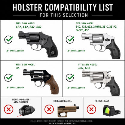 Smith & Wesson J-Frame 1.88" IWB Holster | CYA Supply Co.