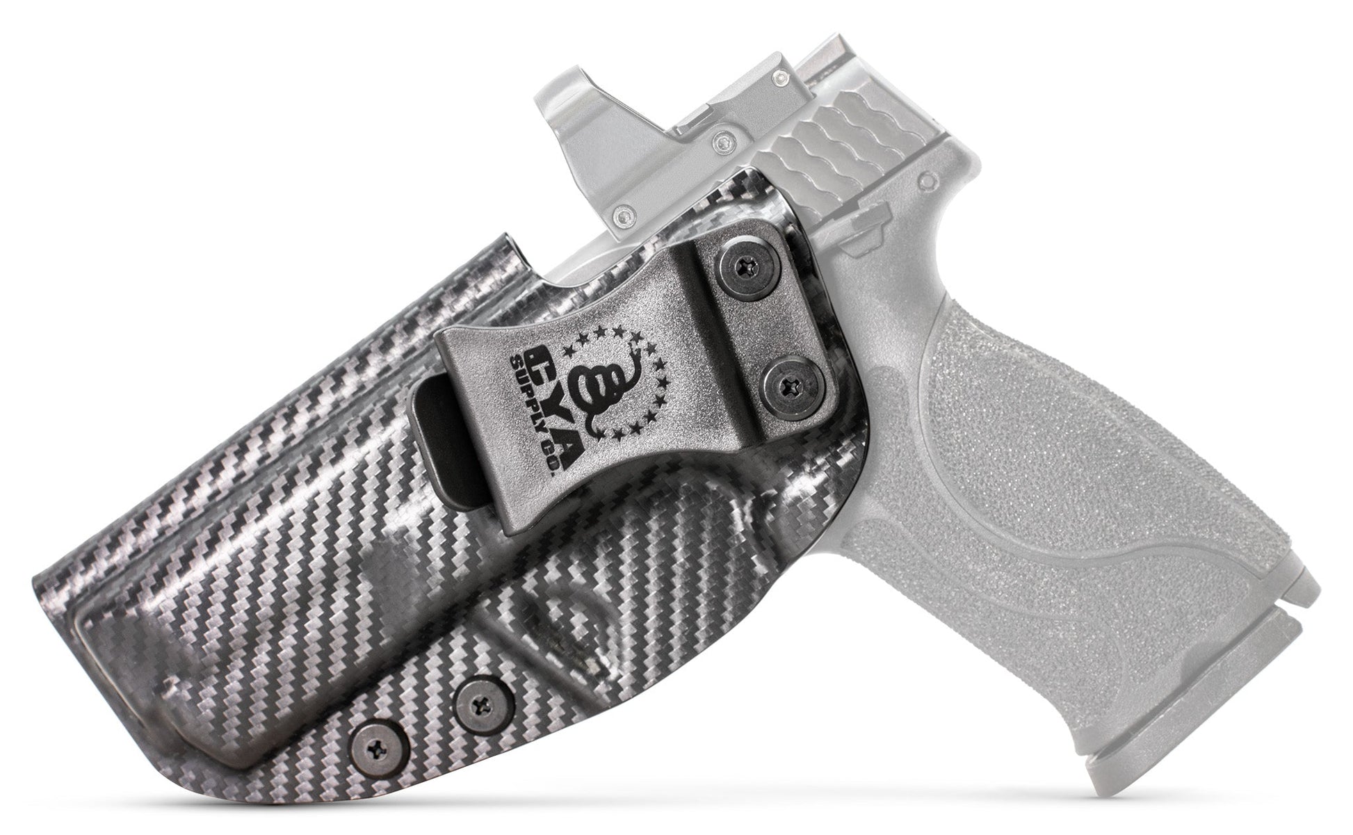 CYA Supply Co. Base IWB Full Size 4.25" Holster in Carbon Fiber color on a Smith & Wesson M&P M2.0