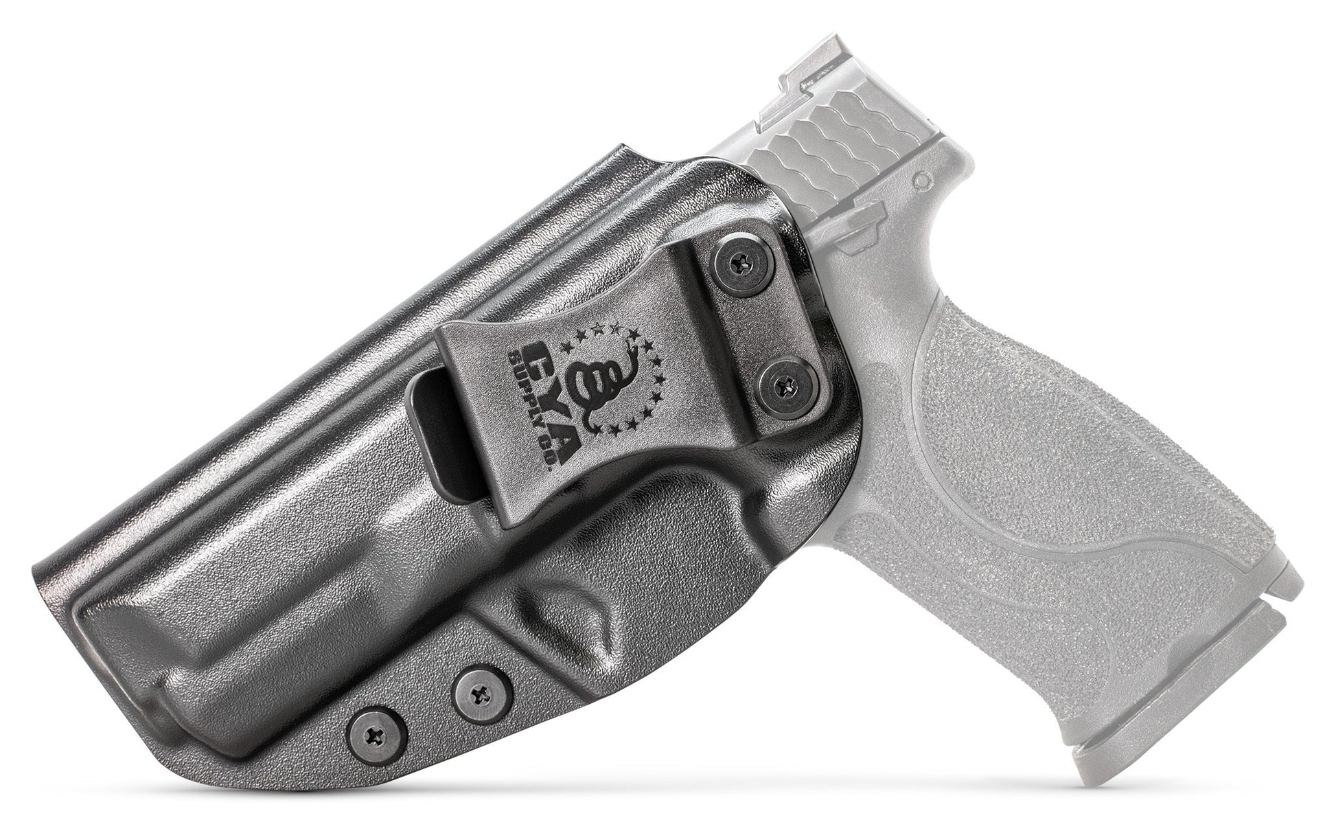 CYA Supply Co. Base IWB Full Size 4.25" Holster in Black color on a Smith & Wesson M&P M2.0
