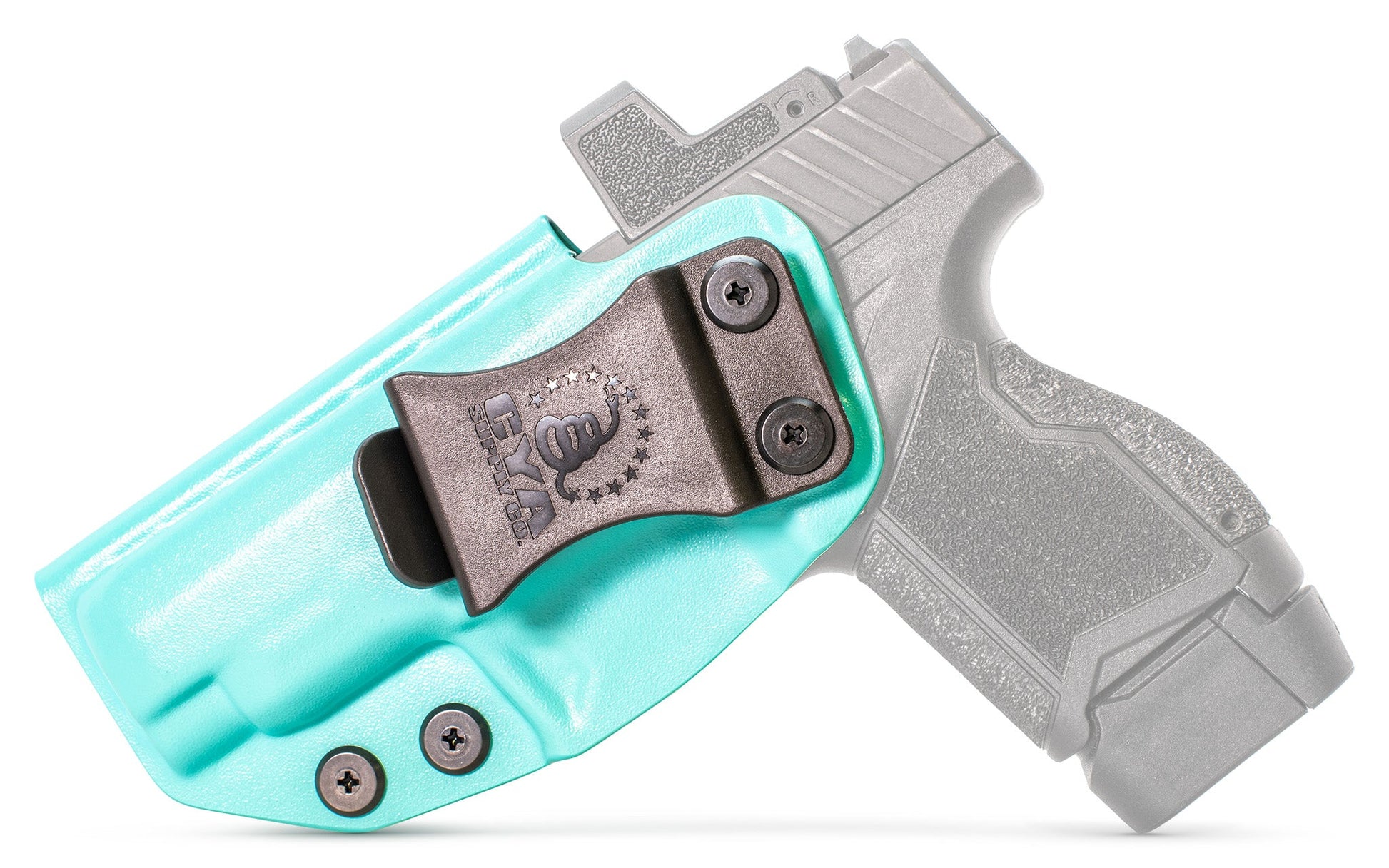 CYA Holster inTeal Blue color on a black Taurus GX4XL