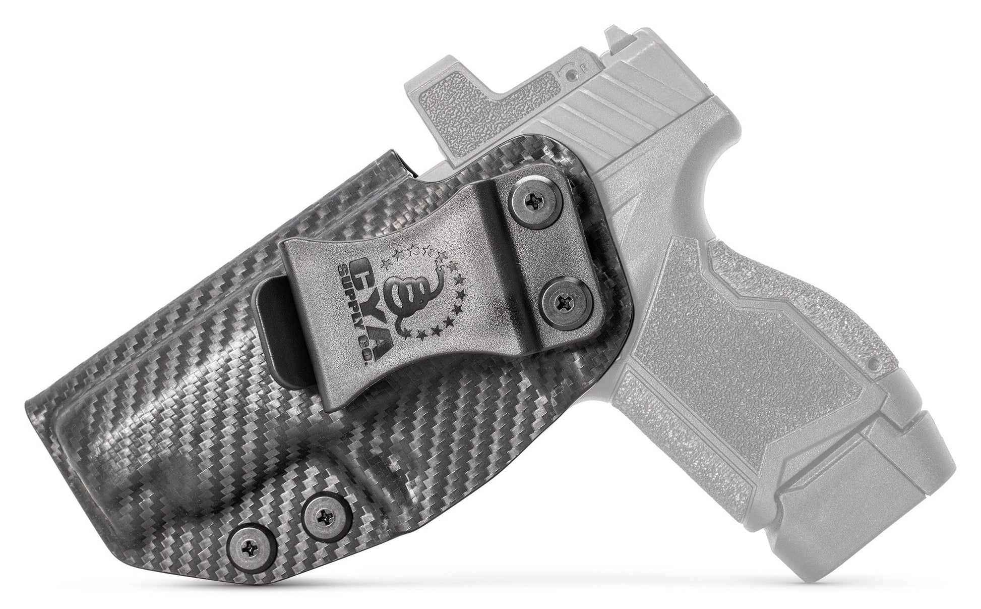 CYA Holster in carbon steel color on a black Taurus GX4XL