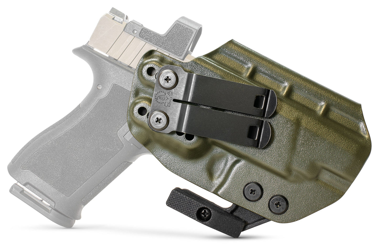 CYA od green Base IWB holster with a black belt clip on a black psa micro dagger c1 handgun