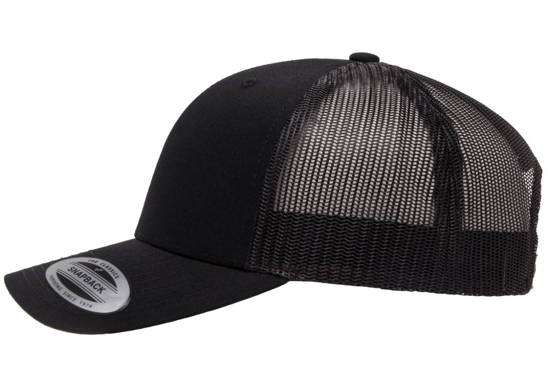 RETRO SNAPBACK TRUCKER FLEXFIT CAP BLACK CYA Supply Co.